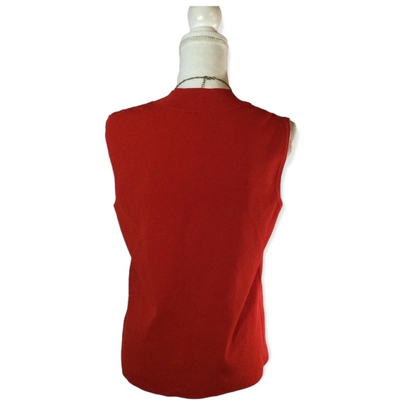 Ted Baker Womans Size 6 V Neck Sleeveless Jumper Career CasualBlouses In Red - Picture 4 of 12